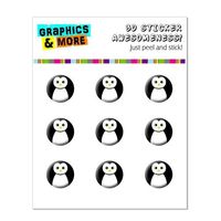 Graphics and More Penguin - Black and White Home Button Stickers Fits Apple iPhone 4/4S/5/5C/5S, iPad, iPod Touch - Non-Retail Packaging - Clear