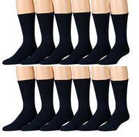 Yacht & Smith Men and Women Value Pack of Ring Spun Cotton Crew Diabetic, Nephropathy Socks (9-11, 6 Pairs Navy)