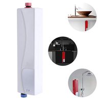 Electric Tankless Water Heater, 3KW 220V Household Tank-Less Instant Hot Water Heater Constant Temperature Fast 3 Seconds Shower Hot Water System,White