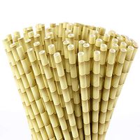 ALINK Biodegradable Bamboo Print Paper Drinking Straws for Drinks, Juices, Smoothies, Shakes, Party Supplies, Pack of 100