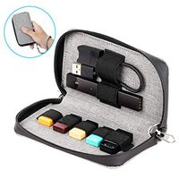 ETESTAR Carrying Case for Juul, Travel Wallet Cover Holder Organizer for Vape Cartridge Pods Charger Cord, Storage Bag Purse with Zipper for Juul Accessories PU Leather (Device not Included) (Gray)