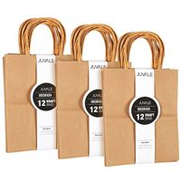 Kraft Paper Gift Bags with Handles - 36 Count 8 x 10.5 inch Mediumn Brown Bags for Birthday Wedding Party Favors