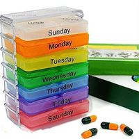 GXOK Mini Portable Weekly (7-Day) Weekly Pill Medicine Box,from Monday to Sunday Seven Compact Folding Pill Storage for Home Travel