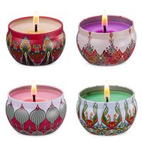 KitchenGynti Scented Candles Gift Set - Lotus,Jasmine,Peach and Grapefruit, Candle Soy Wax for Stress Relief and Aromatherapy Candles - 4 Pack …