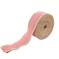 uxcell Burlap Home Wedding Belt Strap String DIY Crafting Lace Ribbon Roll 11 Yards Pink