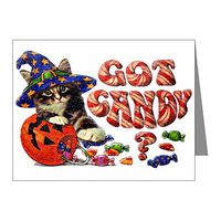 Note Card Halloween Got Candy Kitten Pumpkin