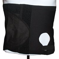 Safe n' Simple Unisex Ostomy Hernia Support Belt with Adjustable Hole, Stoma Hernia Belt, Left Hole, 10.25",  Black, Medium