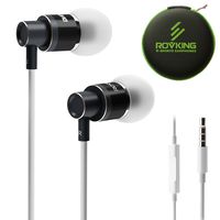 ROVKING Wired Earbuds with Microphone and Case, Stereo Noise Isolating in Ear Headphones with Deep Bass, Metal Ear Buds Earphones for iPhone, iPad, iPod, Samsung Cell Phones, MP3, Laptop, Black