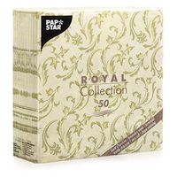 Papstar Cloth-Like Paper Disposable Dinner Napkins, 16”x16” ¼ Fold, 50 Pack, 12 Different Color options, Damascato Design