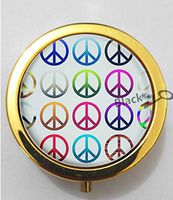 BlackKey Peace Sign 3-Compartment Decorative Pocket Gift Box Case Organizer for Pill, Color 2 -538