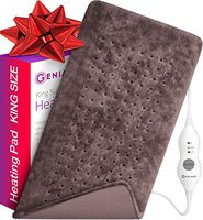 XL Heating Pad - Premium Electric Heating Pad for Moist and Dry Heat Therapy - Fast Neck/Shoulder/Back Pain Relief at Home - 12" x 24", GENIANI (Brown)