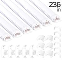236 Inch Soft PVC Cord Raceway Kit, Declu - Cable Deco Plus, Flexible Channel for Easy Cutting and Install, On-Wall Organizer to Cover and Hide Tv Wire (Large, White Tube (White Connector))