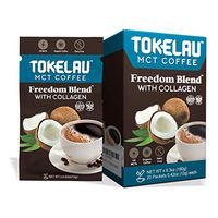 Tokelau Keto Collagen Instant Coffee Packets with Collagen Peptides and C8 MCT Oil, Perfect Dairy Free Ketogenic Coffee in Seconds