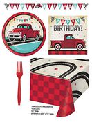 Red Vintage Truck Birthday Disposable Paper Party Supplies 16 Dinner Plates, 16 Lunch Napkins, Table Cover, Banner, 24 Forks, Dessert Recipe