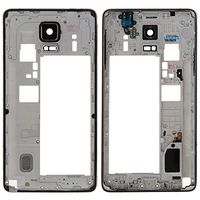 JUNXI Phone case Phone Cover Middle Frame Bezel Back Plate Housing Camera Lens Panel with Speaker Ringer Buzzer and Earphone Hole for Galaxy Note 4 / N910V(Black) Highly Recommended (Color : Black)