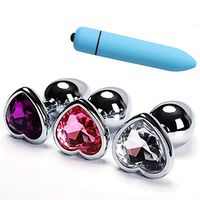 3PCS Stainless Steel Ànâles Trainer Kit-Jewelry Bûtt Pl'ugs Beads Jeweled Back Massage Toys Beginners Trainer Kit and Mini Vibrator (Color-2)