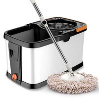 Xiaochongshan Space Saving 360° Floor Mop Dispenser Bucket Set Spinning Rotating With Microfibre Mop Head Floor Cleaning，Mop bucket set (Color : A, Size : 36x130cm)
