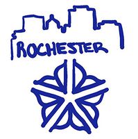 hBARSCI Rochester Flower City Vinyl Decal - 5 Inches - for Cars, Trucks, Windows, Laptops, Tablets, Outdoor-Grade 2.5mil Thick Vinyl - Cobalt Blue