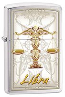 Zippo Personalized Customize Message Engraving on Backside Horoscope Zodiac Sign Lighter (Libra)