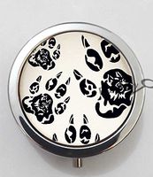 BlackKey Tribal Aztec Wolf Tribal Animal face 3-Compartment Decorative Pocket Gift Box Case Organizer for Pill, Color 1 -1050