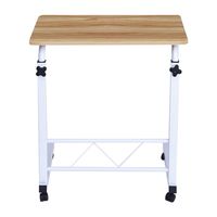 Luonita Removable Laptop Table Lowered Mobile Computer Desk Bedside Table Lift Lazy Sofa Desk Metal Office Notebook Table Shipping from NJ. (Yellow)