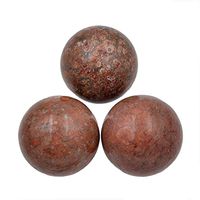 AD Beads Natural Gemstone Harmony Round Ball Crystal Healing Sphere Massage Rock 20~50mm (03 Red Leopard Jasper, 35mm)