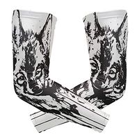 Anyangquji Black and White Wolf Painting Arm Sleeve Protectiv for Man Elbow Brace for Arthritis (1 Pair)