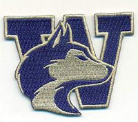 WASHINGTON HUSKIES IRON ON EMBROIDERED EMBROIDERY PATCH PATCHES SCHOOL OF UNIVERSITY STATE COLLEGE NCAA FOOTBALL SPORTS size 2.5 inches