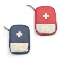 2 Pcs Camping First Aid Kits Canvas Bags Use for Emergency Survival Medical Sports Pouch Stash Red