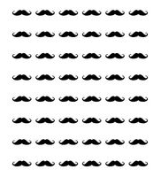 Legendary-Yes 48 Mustache Envelope Seals Labels Stickers 1.2 Inch Round