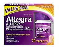 Allegra Adult 24 Hour Allergy Tablets, 180Mg, Noticeable Relief in 1 Hour, (70 Count )