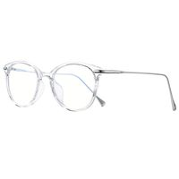 COASION Blue Light Blocking Glasses for Women Vintage Round Anti Blue Ray Computer Game Eyeglasses (Transparent/Silver)