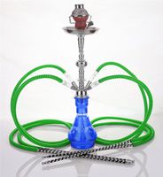 4 hose 23" Nor Blue Hookah Shisha Nargila water glass vase pipes smoke sale