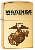 US Marines, The Few, The Proud, Solid Brass EGA Logo Zippo Lighter