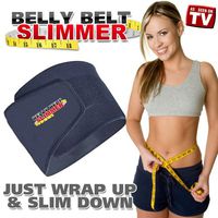 Belly Belt Slimmer Black One Size Fits Up to 50 Inch Waist Burn Calories Melt Fat Belly Burner Weight Loss Health Fitness Exercise Trim Waist Thin Stomach Lose Pounds Fat As Seen On TV