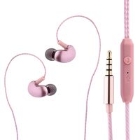 Sport Sweatproof in-Ear Headphones Wired, FengLongShun Over Ear Stereo Earbuds with Mic and Remote Control for Samsung Android Smartphones iPhone iPod iPad Tablets Mp3 Mp4 Players Windows (Pink)
