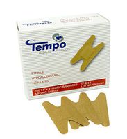 Tempo Adhesive Fabric Knuckle Bandage 1.5” x 3”, Sterile, Non Latex, Hypoallergenic, 100 EA/BX & 60 BX/CS, BAF153