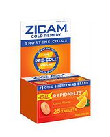 Zicam Cold Remedy Citrus RapidMelts, 25 Quick Dissolve Tablets (2 Pack), Clinically Proven to shorten colds When Taken at The First Sign, homeopathic