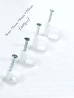 Kaspuro 4mm+6mm+8mm+10mm (400 Pcs) Round Cable Wire Clips Cable Management Electrical Telephone Alarm Speaker Wire Cord Tie Holder Single Coaxial Nail Clamps