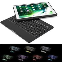 iPad Pro 10.5 smart Keyboard Case,Businda Ultra Slim Hard Shell Folio Stand with 7 Color Backlit Wireless Bluetooth Keyboard Case and Cover with 360 Degrees Rotate Folio Slim Case Auto Sleep/Wake