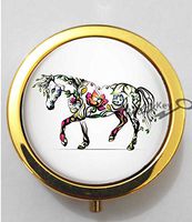 BlackKey Animal Horse 3-Compartment Decorative Pocket Gift Box Case Organizer for Pill, Color 2 -1827