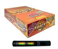 Herb Airtight Tube Pocket Protector with Juicy Jay's Orange 1.25 Flavored Hemp Rolling Papers 24 Count Box DC Crafts Nation- Rasta Skull