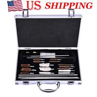 Universal Gun Cleaning Kit Shotguns Barrel with Brass Wire Brushes and Adaptor For Rifles Pistols Handguns US Stock by Littay (30195.2CM, Silver)