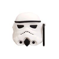 BONTOUJOUR AirPods Case, Creative Powerful Hero Robot Soldier Design AirPods Case, Stylish Soft Silicone Earphone Protection Skin for AirPods1&2+Anti-Lost Rope+Hook -White Soldier