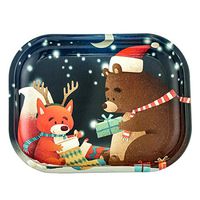 NeraNena Metal Rolling Tray 7"x5.5" (Blue-Brown-Red)