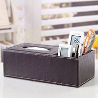 T-ZJHC Creative Removable Tissue Box Desktop Storage Tray Hotel Living Room, Coffee Color Plain Long Section, 22 17 10CM