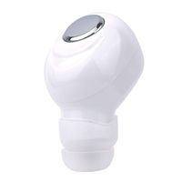 Mini Invisible Bluetooth Headphone Handsfree In Ear Headset Earbud Earphone with Microphone Noise Cancelling (White)