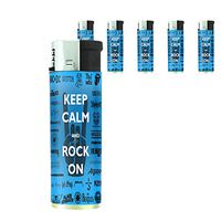 I Love The 80's Set of 5 Lighters S13 Electronic Refillable Flame Cigarette Smoking