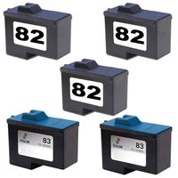 Amsahr 18L0032 Remanufactured Replacement Lexmark Ink Cartridges for Select Printers/Faxes - 3 Black/2 Color