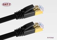 Cat 7 High Speed 10GB Shielded STP LAN WAN Network Flat Ethernet Cable - Indoor Outdoor Networking Patch Cable with Clips for Modem, Router, LAN,WAN, Computer (10 FT/3M)